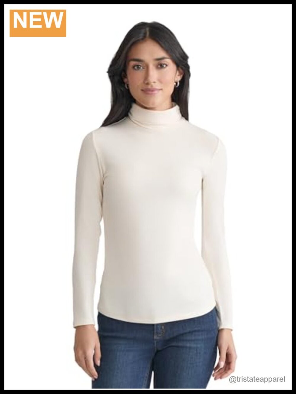 Jones New York Women's Long Sleeve Turtleneck Top - 95% Viscose 5% Elastane